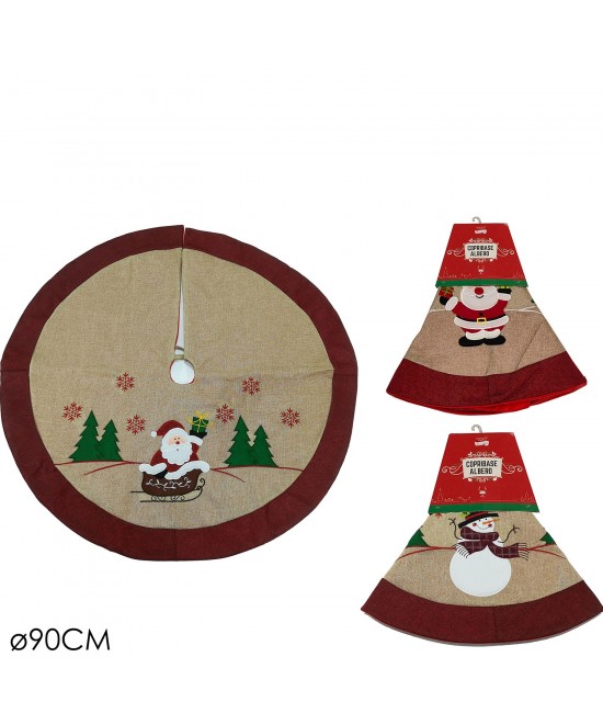 Χριστουγεννιάτικη Βάση Δέντρου Με Σχέδιο 90cm Σε 3 Σχέδια