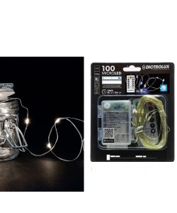 100 MicroLED Με Ψυχρό Λευκό Φως Και Τηλεχειριστήριο