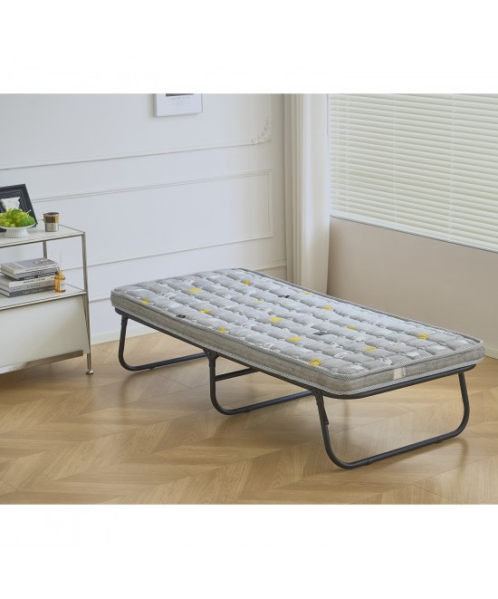 Κρεβάτι Σπαστό ArteLibre FLEXREST Με Στρώμα Πάχους 12cm Μαύρο Μέταλλο 180x80x33cm