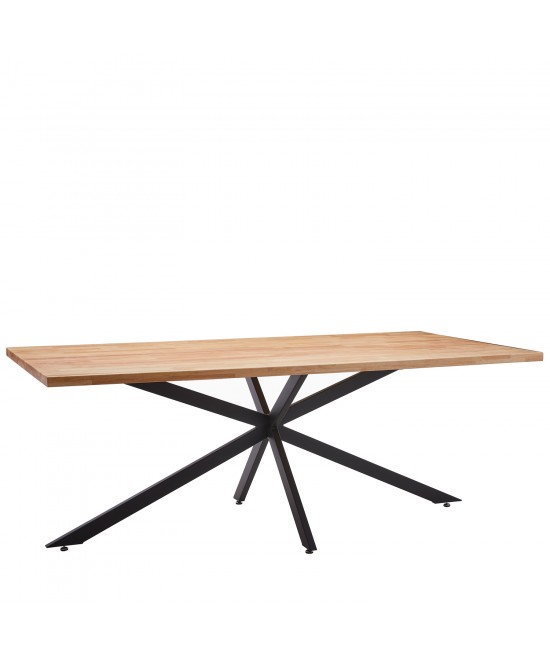 Τραπέζι Τραπεζαρίας ArteLibre DRYOPIS Sonoma/Μαύρο Ξύλο/Μέταλλο 140x80x75cm