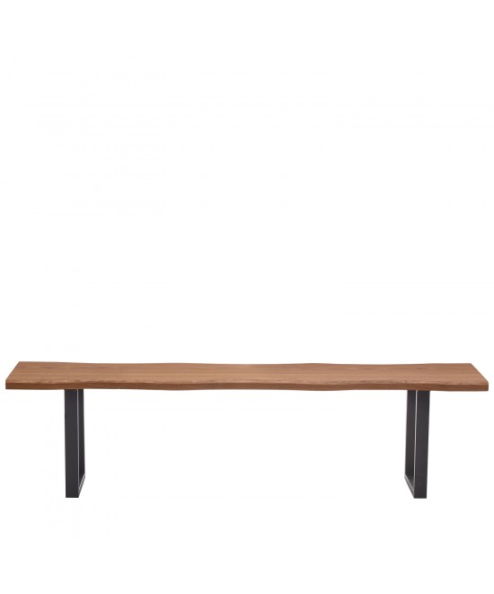 Παγκάκι Τραπεζαρίας ArteLibre AEMON Σκούρο Ακακία/Μαύρο Μέταλλο/MDF 180x40x47cm