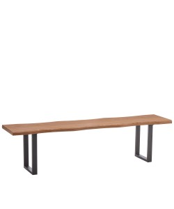 Παγκάκι Τραπεζαρίας ArteLibre AEMON Σκούρο Ακακία/Μαύρο Μέταλλο/MDF 180x40x47cm