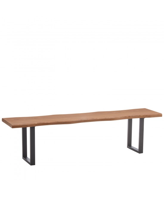 Παγκάκι Τραπεζαρίας ArteLibre AEMON Σκούρο Ακακία/Μαύρο Μέταλλο/MDF 180x40x47cm