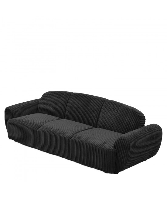 Καναπές Κρεβάτι Τριθέσιος ArteLibre SCULPTA Μαύρο Ύφασμα 234x88x75cm