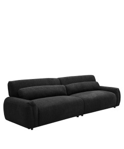 Καναπές Τετραθέσιος ArteLibre VORTICA Μαύρο Ύφασμα 280x85x78cm