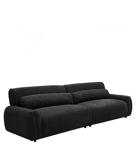 Καναπές Τετραθέσιος ArteLibre VORTICA Μαύρο Ύφασμα 280x85x78cm