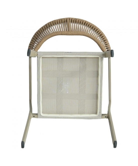 Πολυθρόνα Κήπου ArteLibre FIJI Μπεζ/Φυσικό Αλουμίνιο/Rattan 56x60x78cm