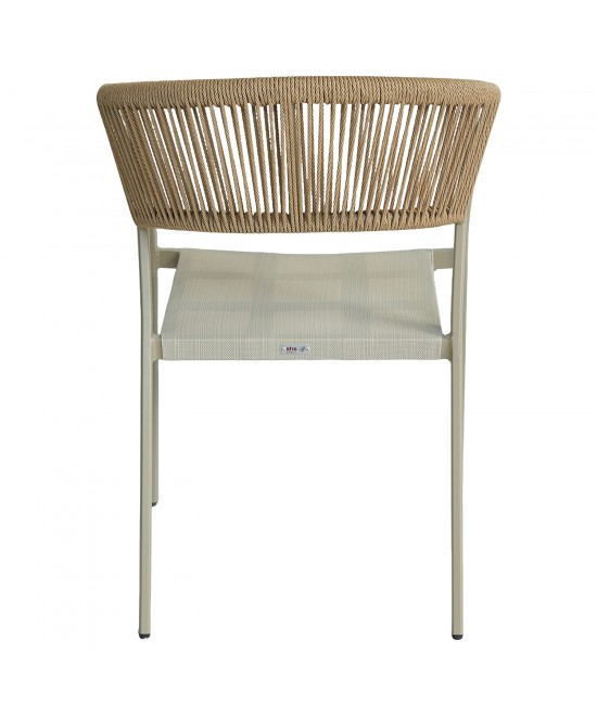 Πολυθρόνα Κήπου ArteLibre FIJI Μπεζ/Φυσικό Αλουμίνιο/Rattan 56x60x78cm