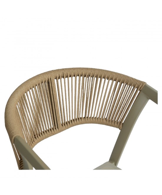 Πολυθρόνα Κήπου ArteLibre FIJI Μπεζ/Φυσικό Αλουμίνιο/Rattan 56x60x78cm