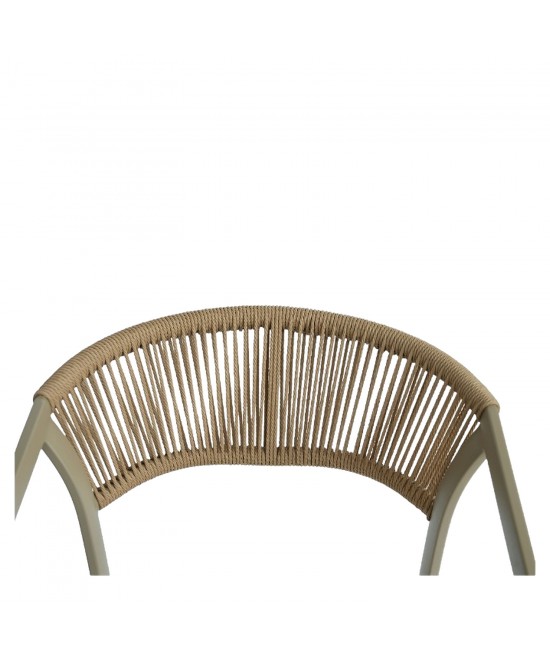 Πολυθρόνα Κήπου ArteLibre FIJI Μπεζ/Φυσικό Αλουμίνιο/Rattan 56x60x78cm