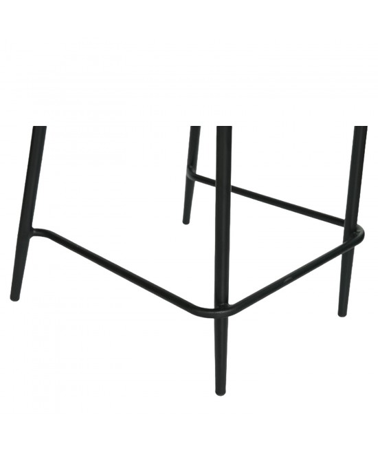 Σκαμπό Bar ArteLibre CEBU Μαύρο/Φυσικό Αλουμίνιο/Rattan 60x60x99cm