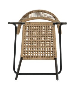 Σκαμπό Bar ArteLibre CEBU Μαύρο/Φυσικό Αλουμίνιο/Rattan 60x60x99cm