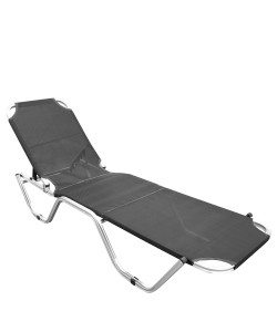 Ξαπλώστρα Παραλίας ArteLibre ADRENOX Γκρι/Ασημί Αλουμίνιο/Textilene 195x60x30cm