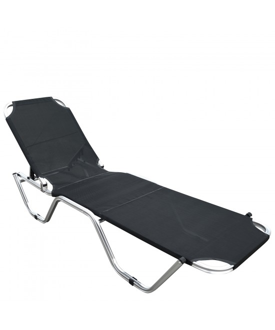 Ξαπλώστρα Παραλίας ArteLibre ADRENOX Μαύρο/Ασημί Αλουμίνιο/Textilene 195x60x30cm