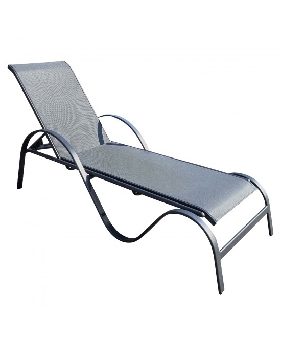 Ξαπλώστρα Παραλίας ArteLibre ORVENA Γκρι Αλουμίνιο/Textilene 205x65x52cm