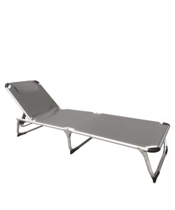 Ξαπλώστρα Παραλίας ArteLibre RENOA Γκρι/Ασημί Αλουμίνιο/Textilene 188x58x28/80cm