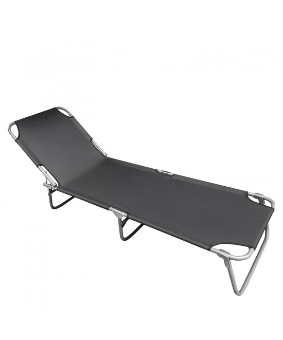 Ξαπλώστρα Παραλίας ArteLibre BRINA Γκρι/Ασημί Αλουμίνιο/Textilene 190x59x26cm