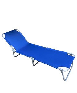 Ξαπλώστρα Παραλίας ArteLibre BRINA Μπλε/Ασημί Αλουμίνιο/Textilene 190x59x26cm