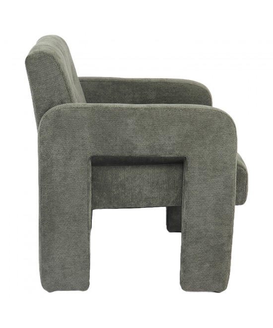 Πολυθρόνα ArteLibre VELORA Πράσινο Ύφασμα/Ξύλο 75x68x69cm