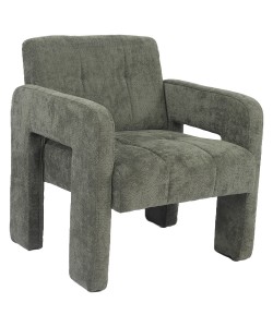 Πολυθρόνα ArteLibre VELORA Πράσινο Ύφασμα/Ξύλο 75x68x69cm