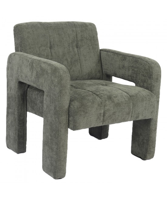 Πολυθρόνα ArteLibre VELORA Πράσινο Ύφασμα/Ξύλο 75x68x69cm