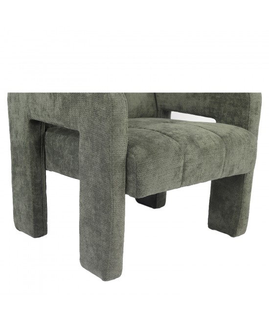 Πολυθρόνα ArteLibre VELORA Πράσινο Ύφασμα/Ξύλο 75x68x69cm