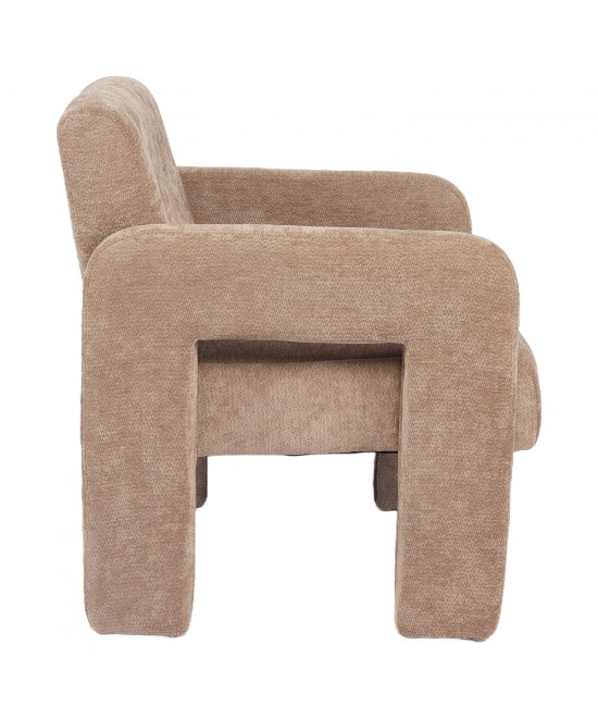 Πολυθρόνα ArteLibre VELORA Μπεζ Ύφασμα/Ξύλο 75x68x69cm
