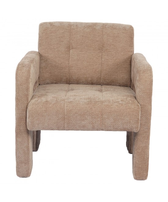 Πολυθρόνα ArteLibre VELORA Μπεζ Ύφασμα/Ξύλο 75x68x69cm