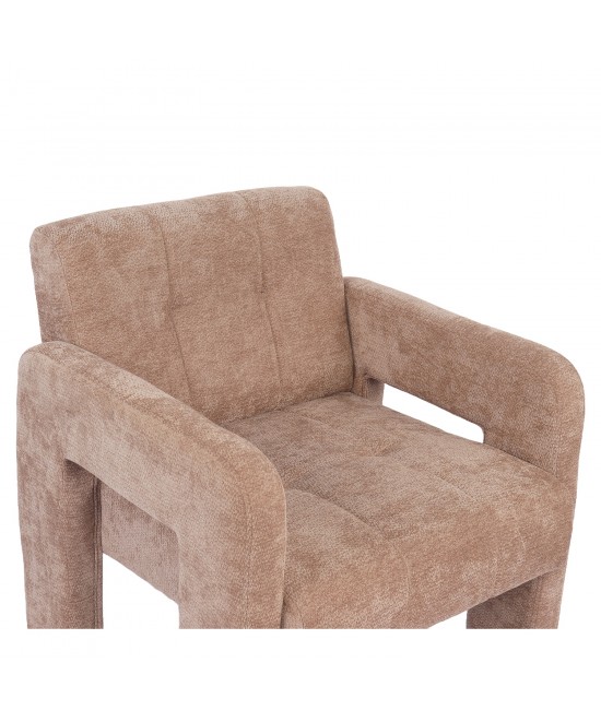 Πολυθρόνα ArteLibre VELORA Μπεζ Ύφασμα/Ξύλο 75x68x69cm