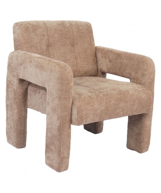 Πολυθρόνα ArteLibre VELORA Μπεζ Ύφασμα/Ξύλο 75x68x69cm