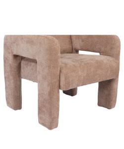 Πολυθρόνα ArteLibre VELORA Μπεζ Ύφασμα/Ξύλο 75x68x69cm