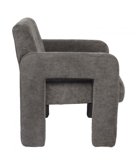 Πολυθρόνα ArteLibre VELORA Γκρι Ανοιχτό Ύφασμα/Ξύλο 75x68x69cm