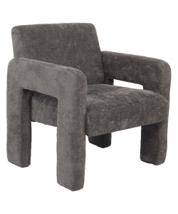 Πολυθρόνα ArteLibre VELORA Γκρι Ανοιχτό Ύφασμα/Ξύλο 75x68x69cm