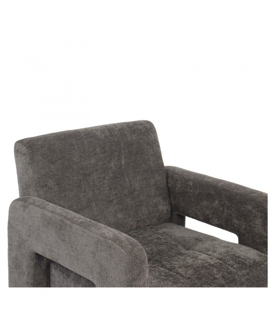 Πολυθρόνα ArteLibre VELORA Γκρι Ανοιχτό Ύφασμα/Ξύλο 75x68x69cm