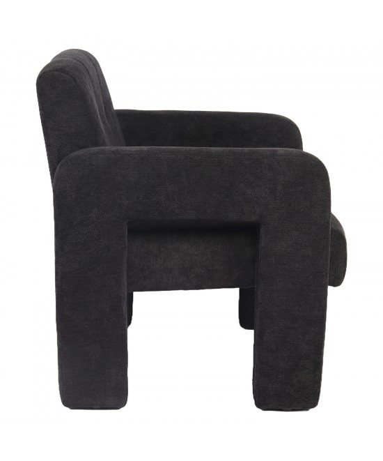 Πολυθρόνα ArteLibre VELORA Γκρι Σκούρο Ύφασμα/Ξύλο 75x68x69cm