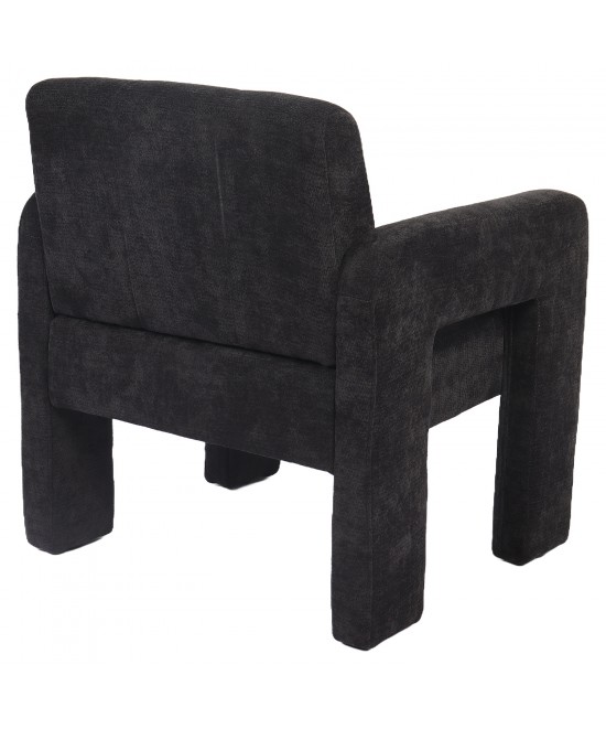 Πολυθρόνα ArteLibre VELORA Γκρι Σκούρο Ύφασμα/Ξύλο 75x68x69cm