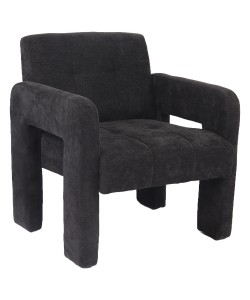 Πολυθρόνα ArteLibre VELORA Γκρι Σκούρο Ύφασμα/Ξύλο 75x68x69cm