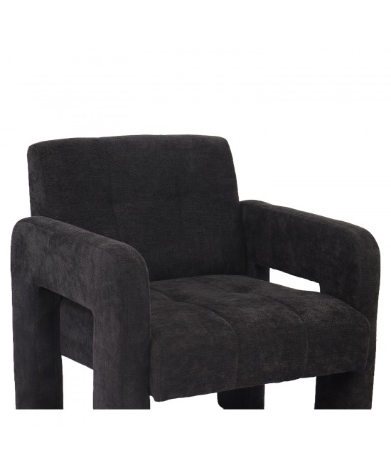 Πολυθρόνα ArteLibre VELORA Γκρι Σκούρο Ύφασμα/Ξύλο 75x68x69cm