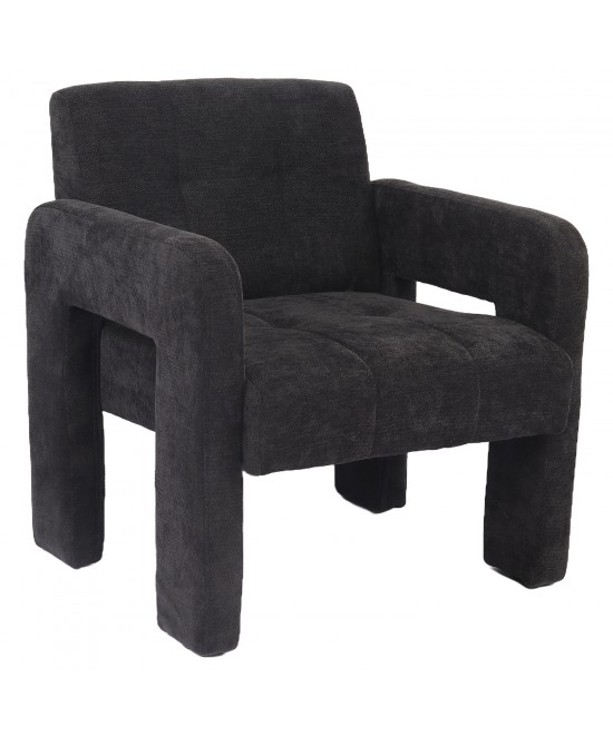 Πολυθρόνα ArteLibre VELORA Γκρι Σκούρο Ύφασμα/Ξύλο 75x68x69cm