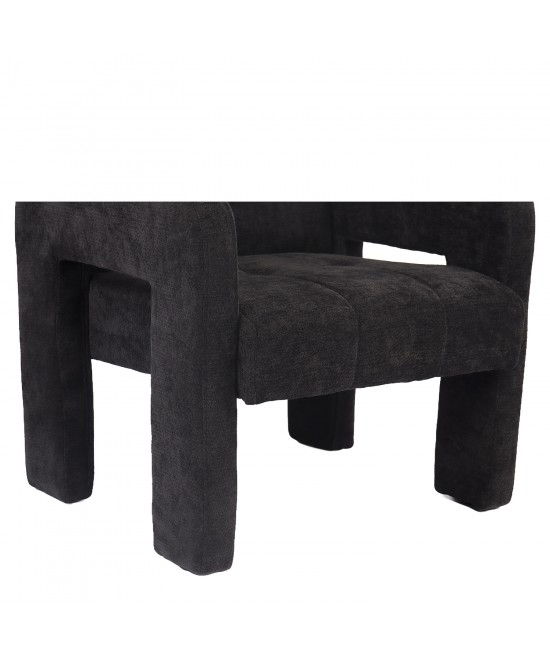 Πολυθρόνα ArteLibre VELORA Γκρι Σκούρο Ύφασμα/Ξύλο 75x68x69cm