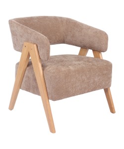 Πολυθρόνα ArteLibre BARTON Καφέ Ύφασμα/Ξύλο 74x67x66cm