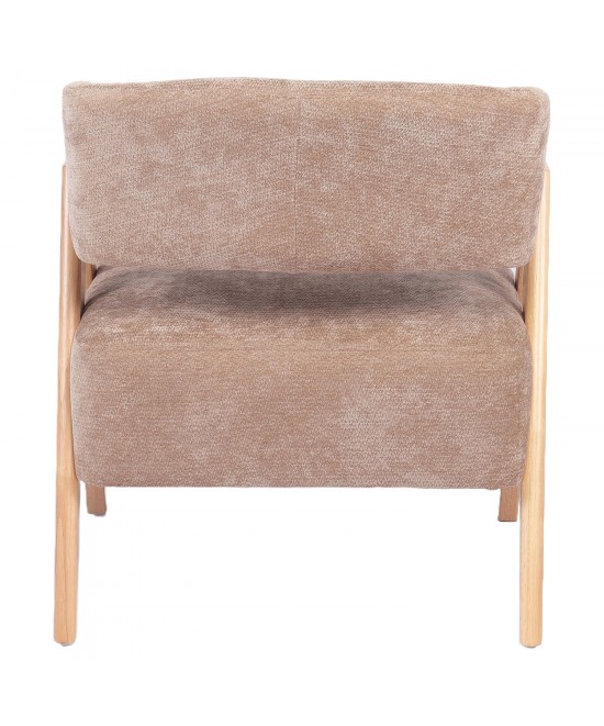 Πολυθρόνα ArteLibre BARTON Καφέ Ύφασμα/Ξύλο 74x67x66cm