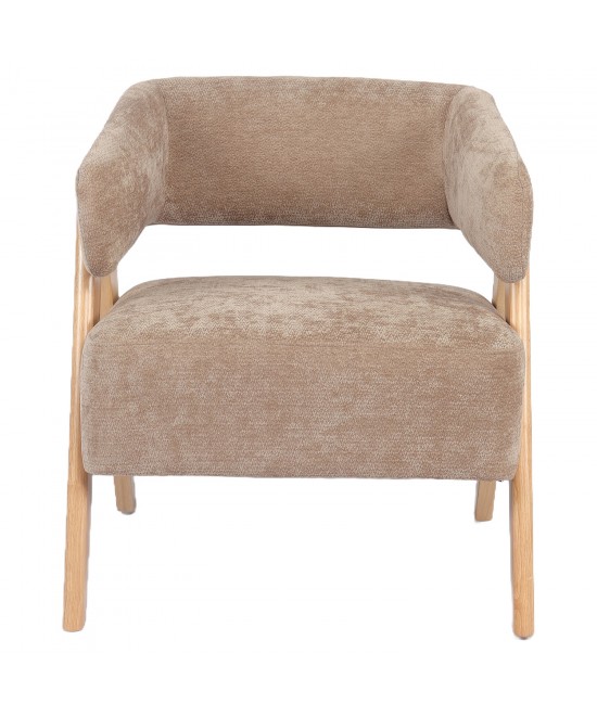 Πολυθρόνα ArteLibre BARTON Καφέ Ύφασμα/Ξύλο 74x67x66cm