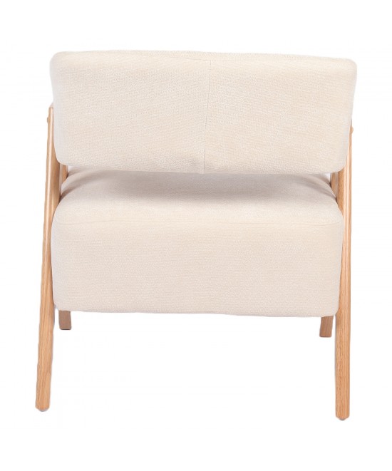 Πολυθρόνα ArteLibre BARTON Μπεζ Ύφασμα/Ξύλο 74x67x66cm