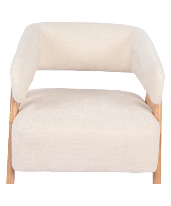 Πολυθρόνα ArteLibre BARTON Μπεζ Ύφασμα/Ξύλο 74x67x66cm