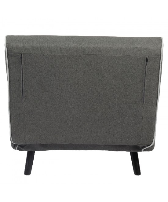 Πολυθρόνα Κρεβάτι ArteLibre CALISTA Γκρι/Γκρι Ανοιχτό Ύφασμα/Ξύλο/Μέταλλο 130x28.5x81cm