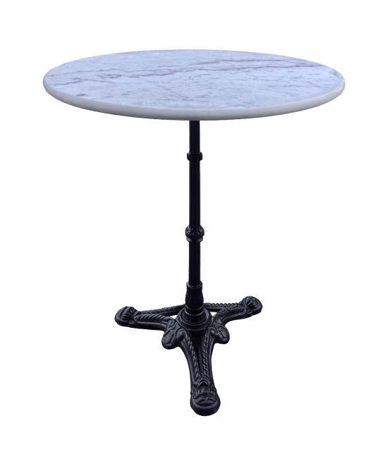 Τραπέζι Κήπου ArteLibre LAPIDERA Λευκό/Μαύρο Μάρμαρο/Μέταλλο Φ60x71cm