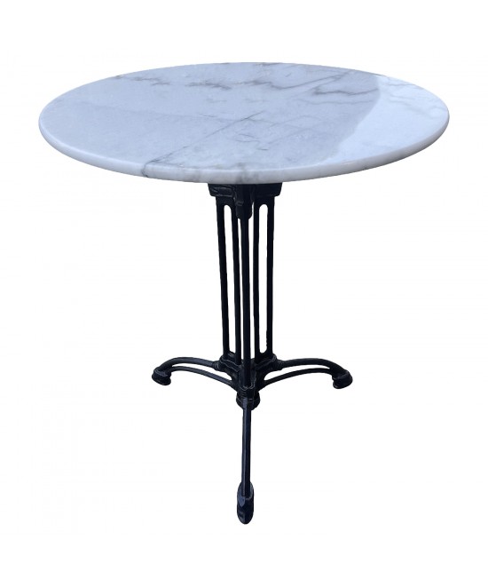 Τραπέζι Κήπου ArteLibre FERRALIS Λευκό/Μαύρο Μάρμαρο/Μέταλλο Φ60x71cm