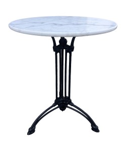 Τραπέζι Κήπου ArteLibre FERRALIS Λευκό/Μαύρο Μάρμαρο/Μέταλλο Φ60x71cm