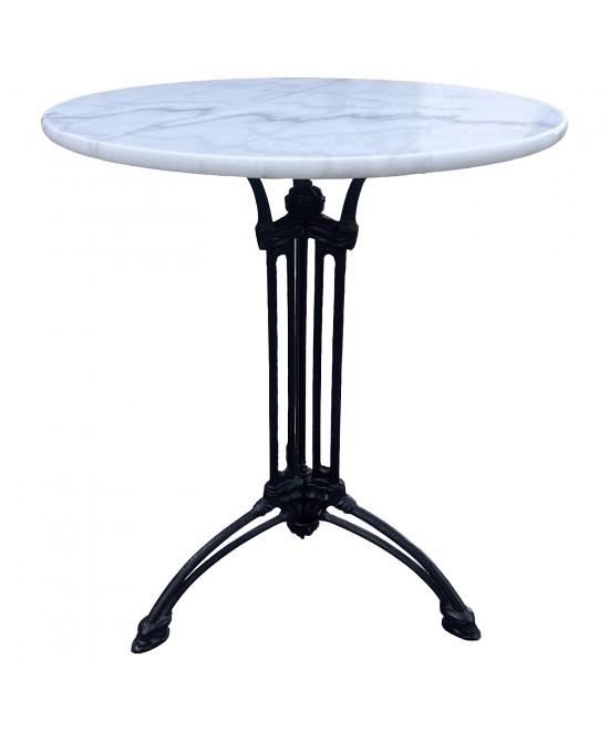 Τραπέζι Κήπου ArteLibre FERRALIS Λευκό/Μαύρο Μάρμαρο/Μέταλλο Φ60x71cm